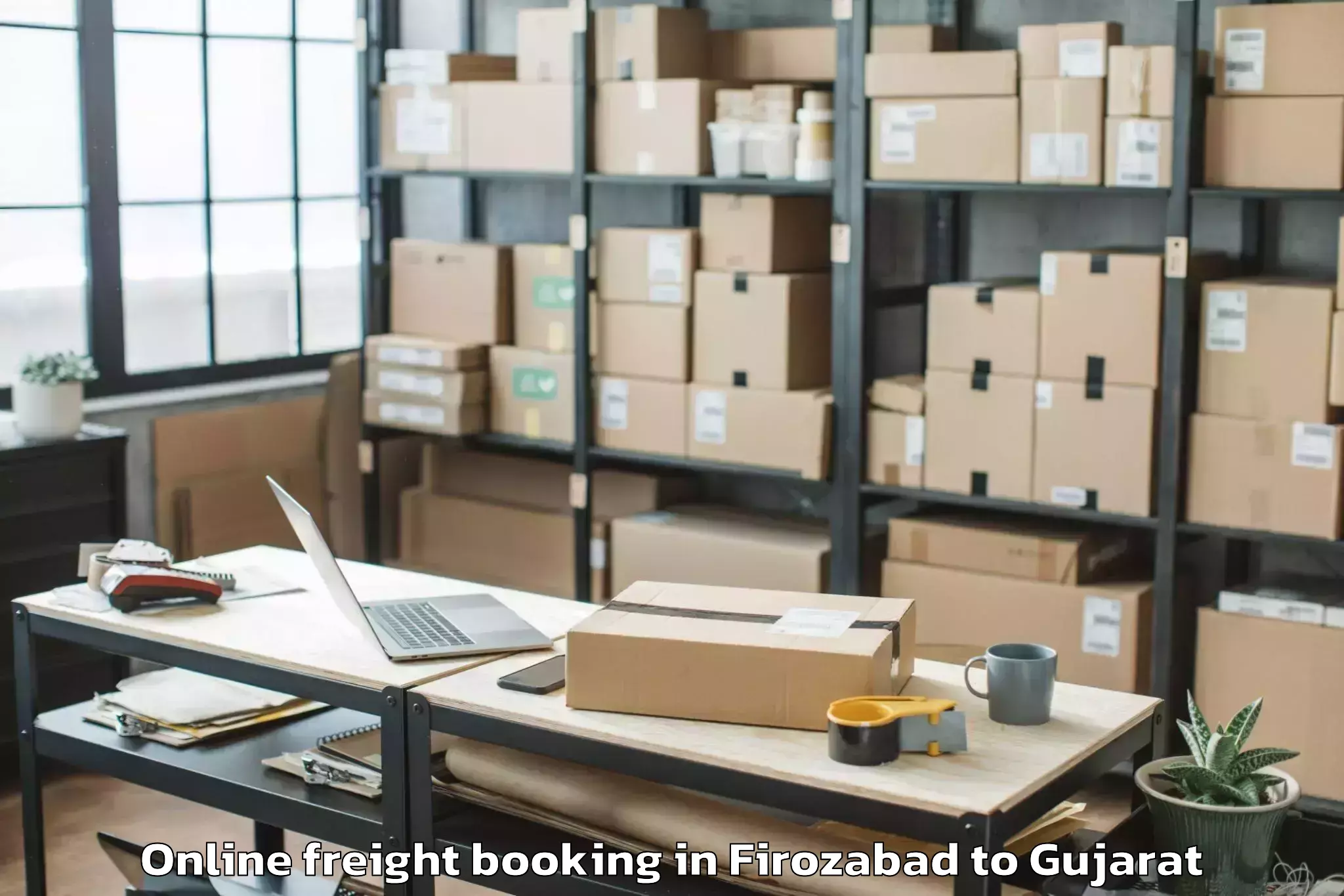 Reliable Firozabad to Kheda Online Freight Booking